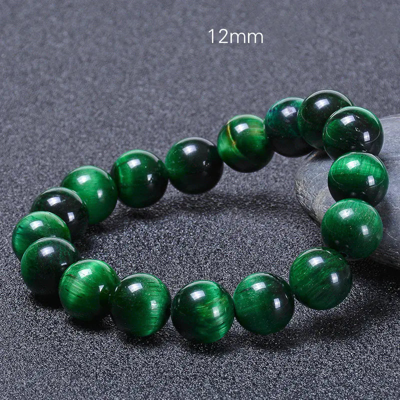 Handmade Beaded Natural Green Tiger Eye Bracelet